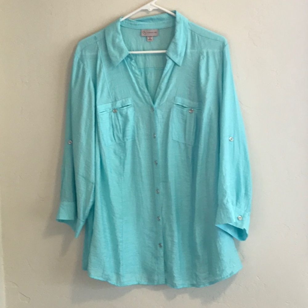 Light Turquoise Blouse size 2X
